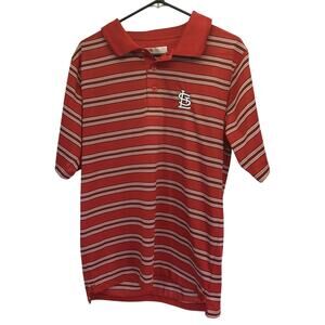 Genuine Merchandise Cardinals Striped Polo Red and White Size M 38-40